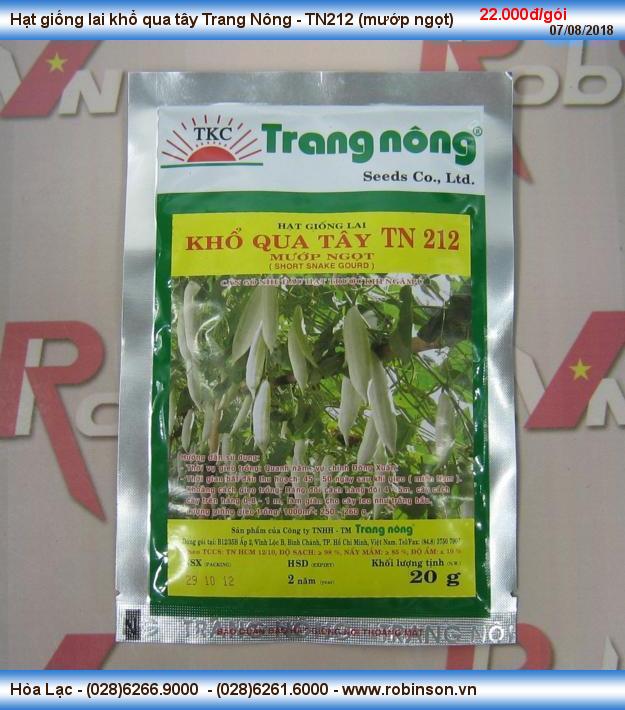 Hạt giống lai khổ qua tây Trang Nông - TN212 (mướp ngọt) Kỳ Long  (1)